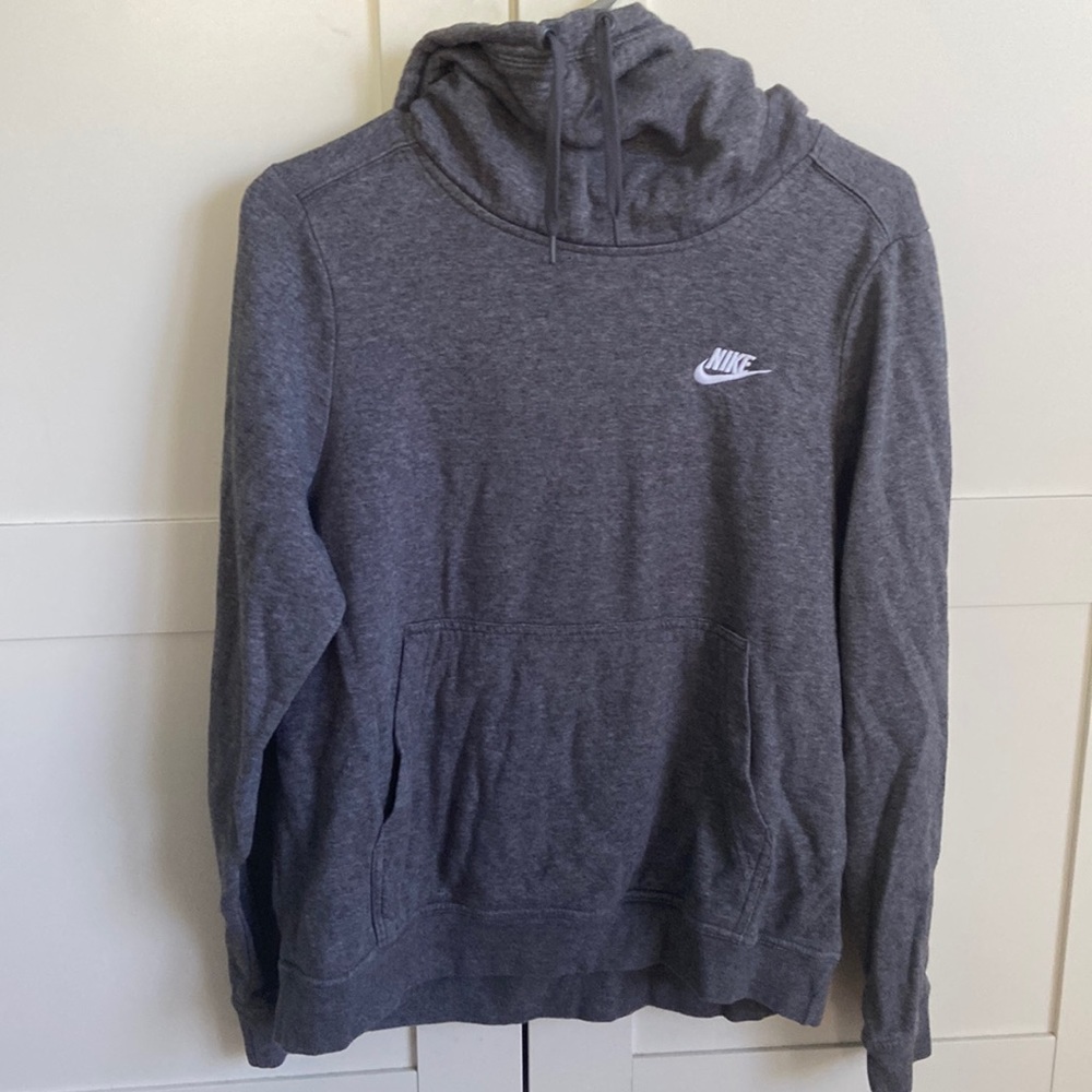 Grey Nike turtle neck hoodie. In good condition.
